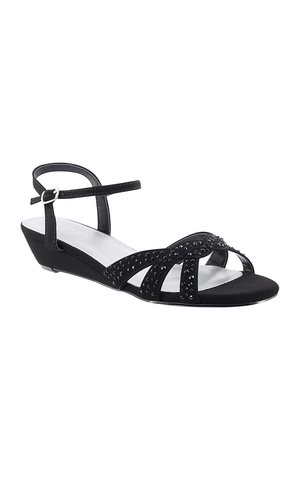 Touch Ups-Black Open-Toe Shoe with a Short Heel by Touch Ups